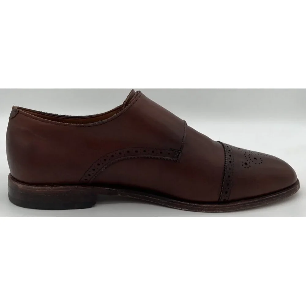 Allen Edmonds St. Johns Brown Leather Double Monk Strap Cap Toe Shoes Size 11D